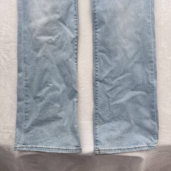 Levis Jeans Womens 32x33 Blue Light Wash Ribcage Boot Stretch High Rise - Picture 13 of 16